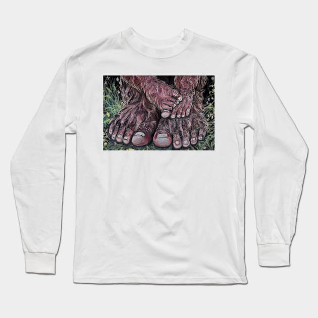 Bigfoot Littlefoot, Bigfeet, Littlefeet Long Sleeve T-Shirt by SandiaOFC